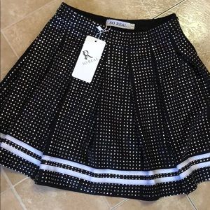 So Real Pleated Swarovski Skirt